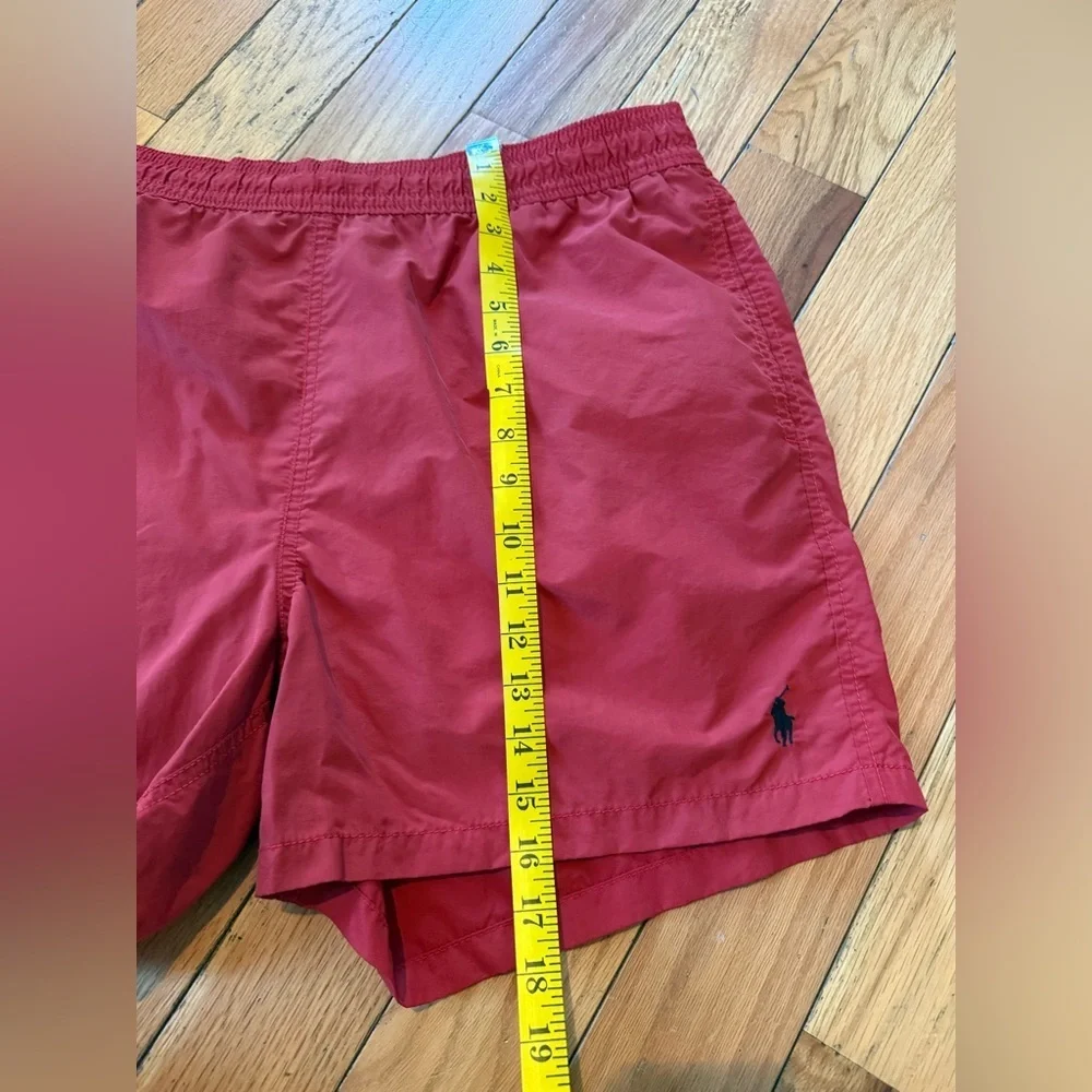 VTG Polo Ralph Lauren Red Swim Trunks Lined Lifeguard Shorts Men’s Size L